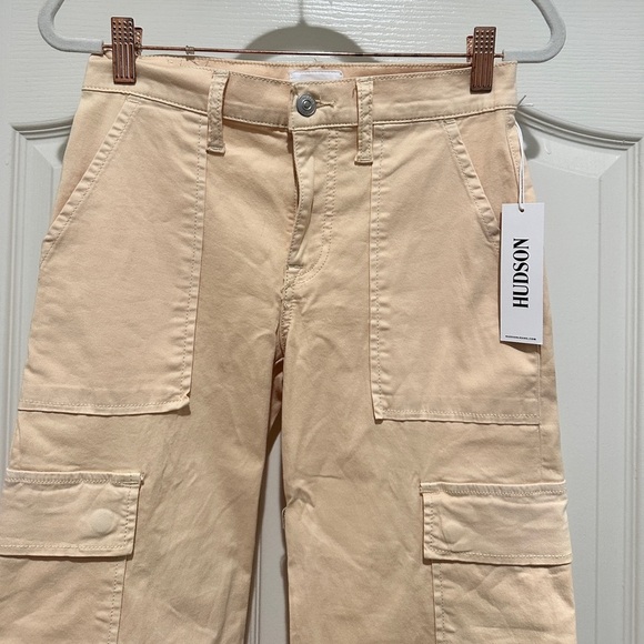 NWT Hudson Jeans Rosalie High Waisted Cargo Jeans in Bleached Sand - Picture 8 of 11